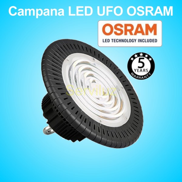 Campana industrial LED UFO 200W OSRAM 3030-2D 125lm/w IP65 6000K
